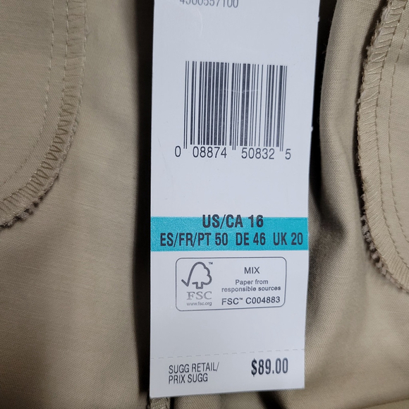 Jones New York Collection Stretch Classic Pants 16 Women Waist 38" Inseam 27.5" - Picture 8 of 8